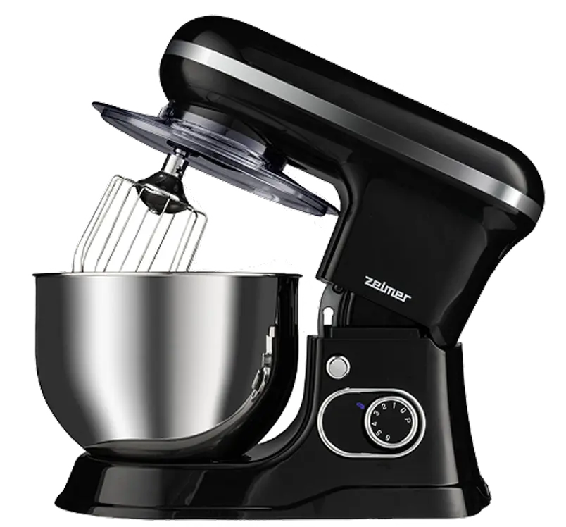 Packshot – mikser planetarny Zelmer z misą ze stali nierdzewnej i końcówką do ubijania, zdjęcie produktowe | Packshot Warszawa